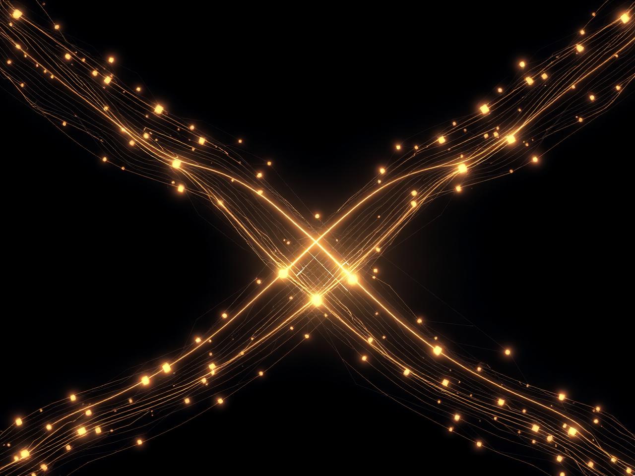 Abstract network of connected light paths representing an AI clarity platform