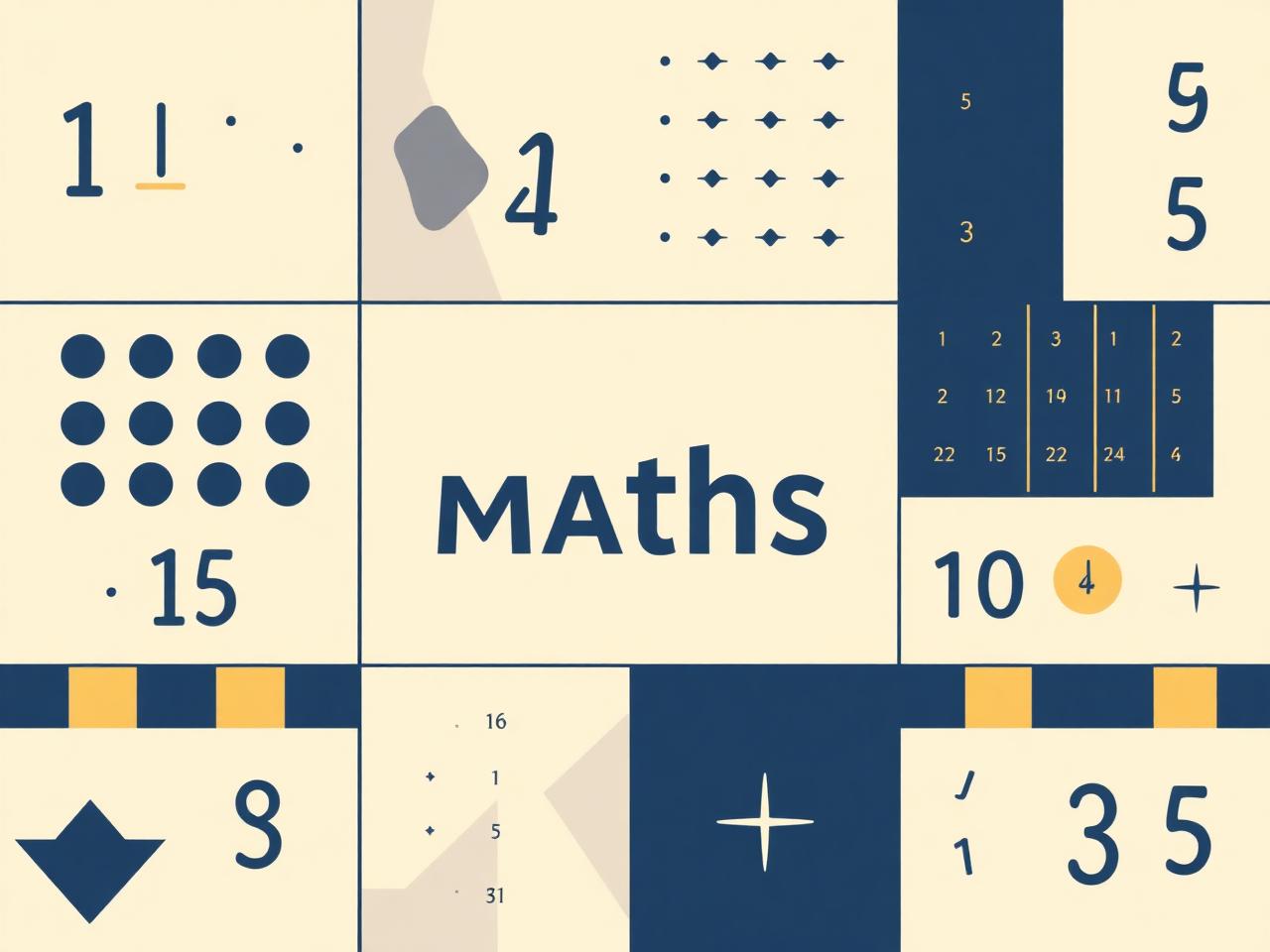 Geometric numerals and grids illustrating a children's Vedic maths programme
